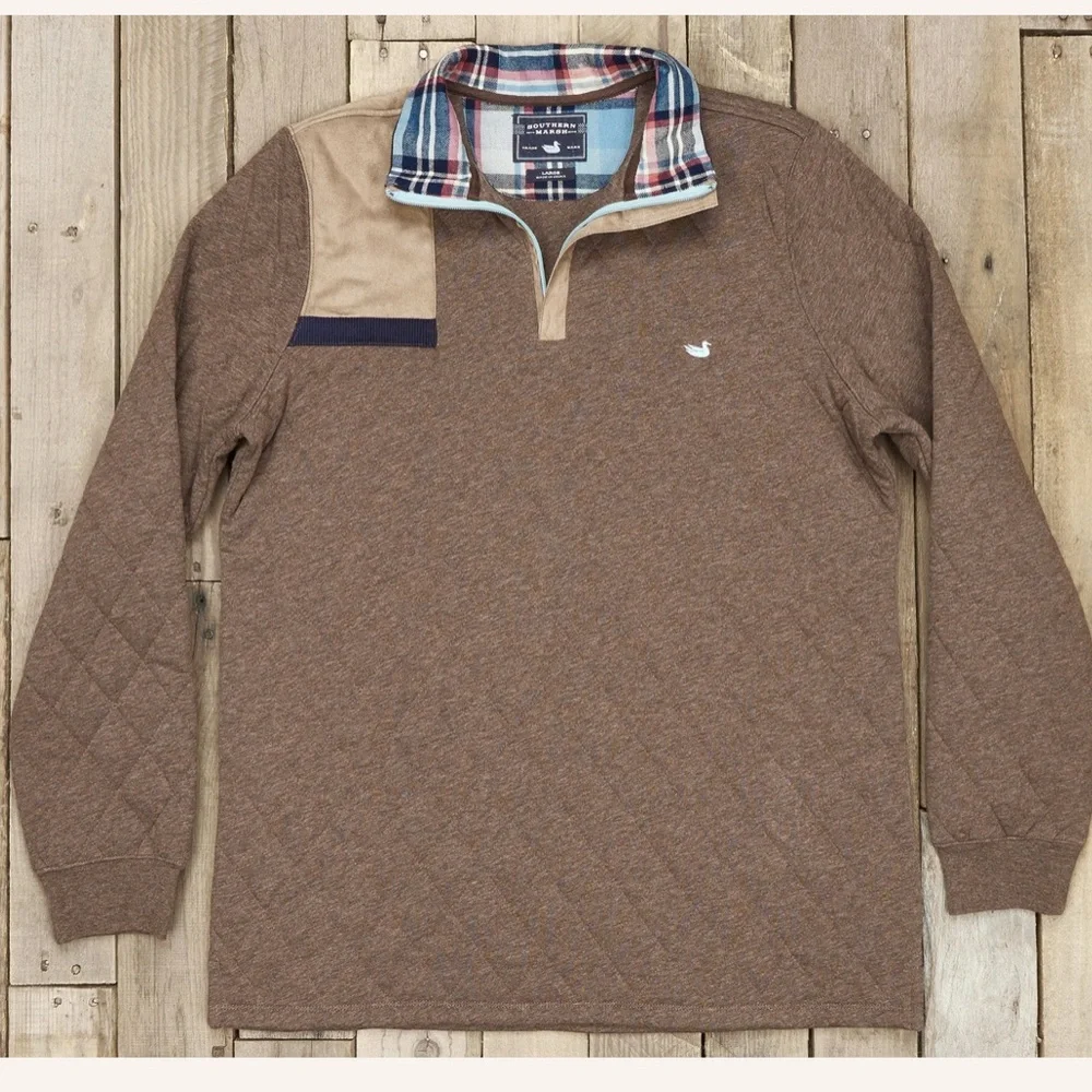 Southern Marsh Brown Quilted Sweatshirt - Picture 2 of 14